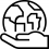 Icon of a hand holding planet Earth
