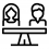 Icon of a scale with a man's and woman's busts