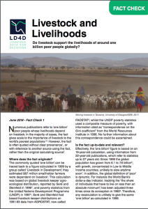 Livestock and Livelihoods Fact Sheet